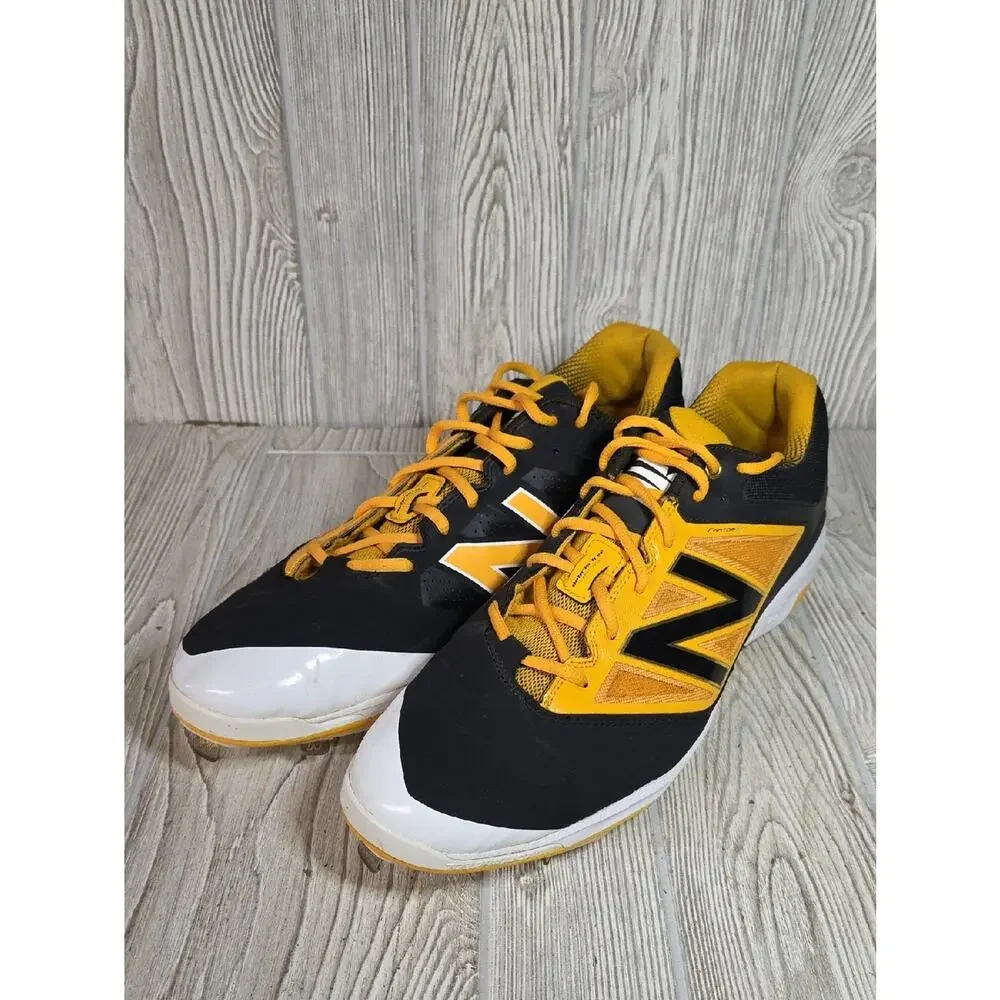 New Balance L4040BY3 Black and Yellow Baseball Cleats Mens Size 16